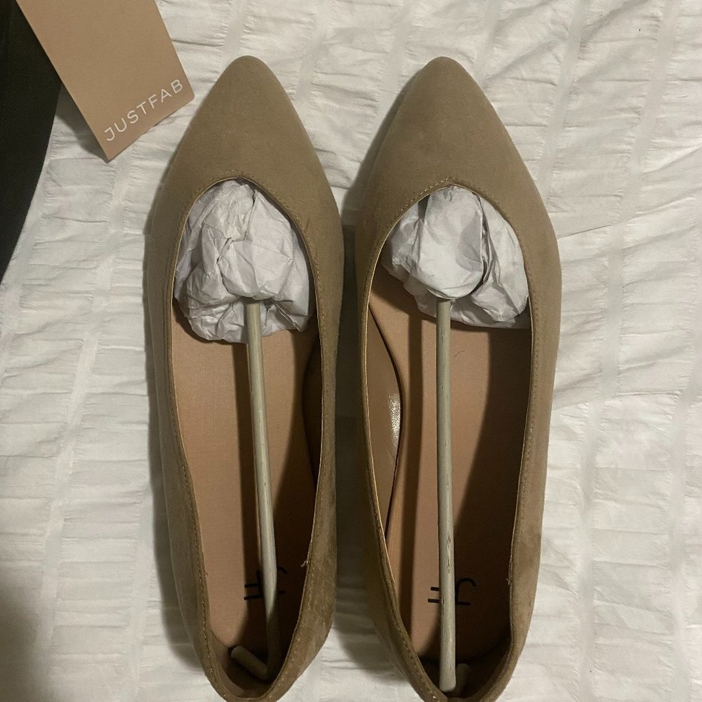 JustFab Nude Flats